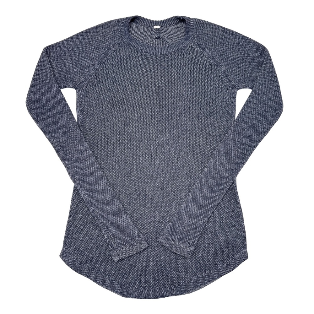 Lululemon Sweater Womens Size Medium Gray Crew Neck Thin Knit Pullover